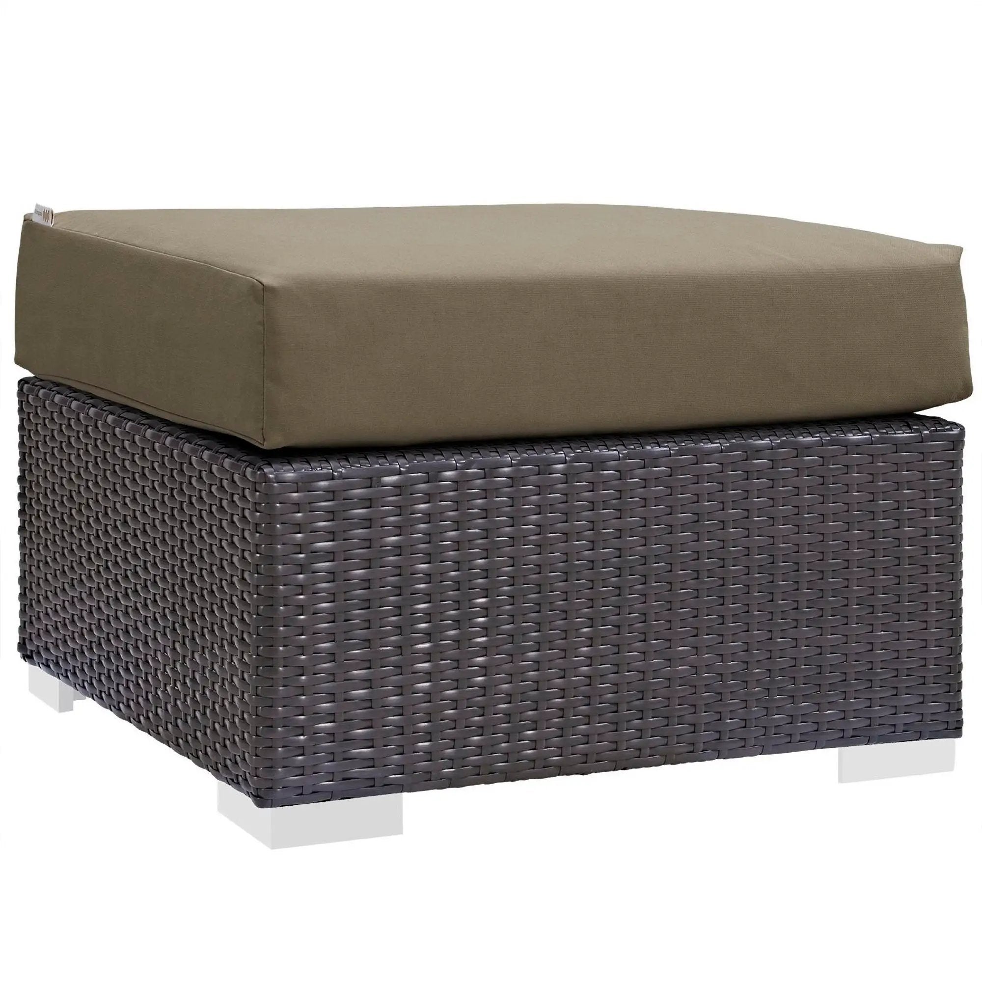 Convene Outdoor Patio Fabric Square Ottoman by Modway by HouseOfZazla