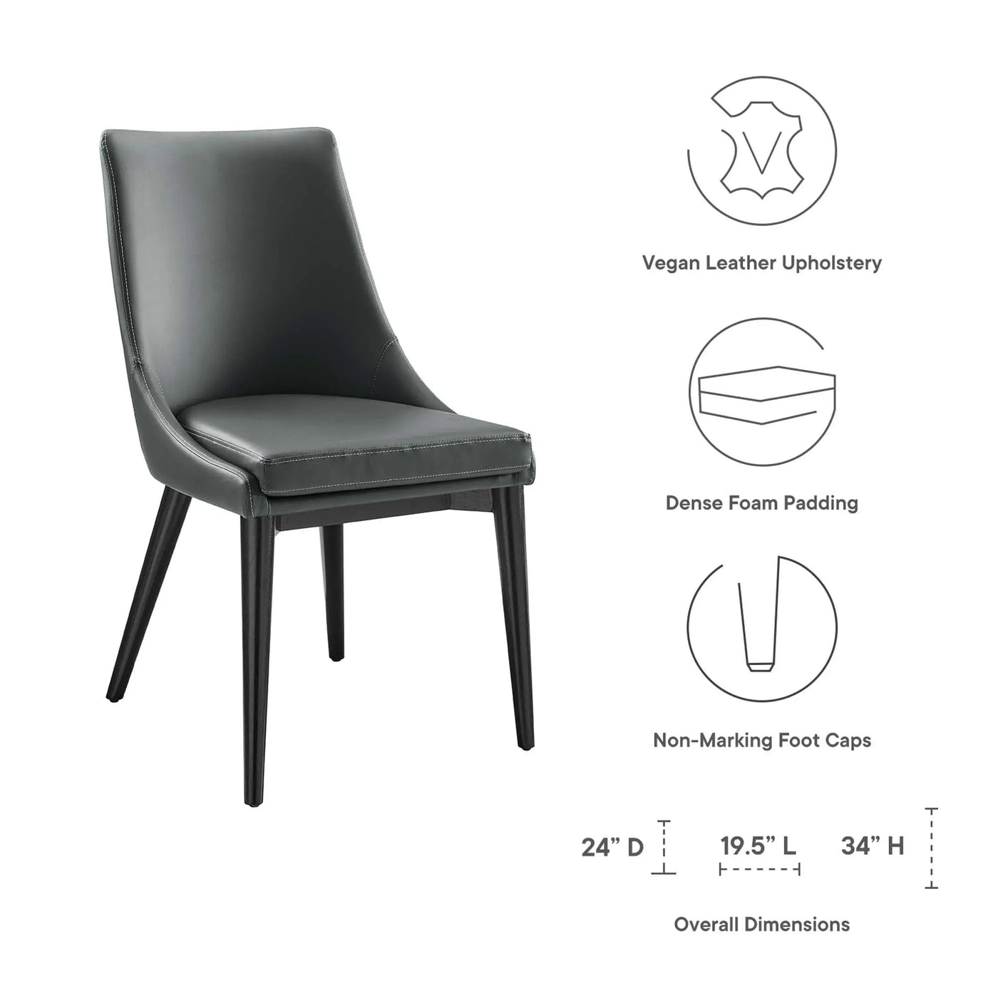 Viscount Vegan Leather Dining Chair by Modway by HouseOfZazla