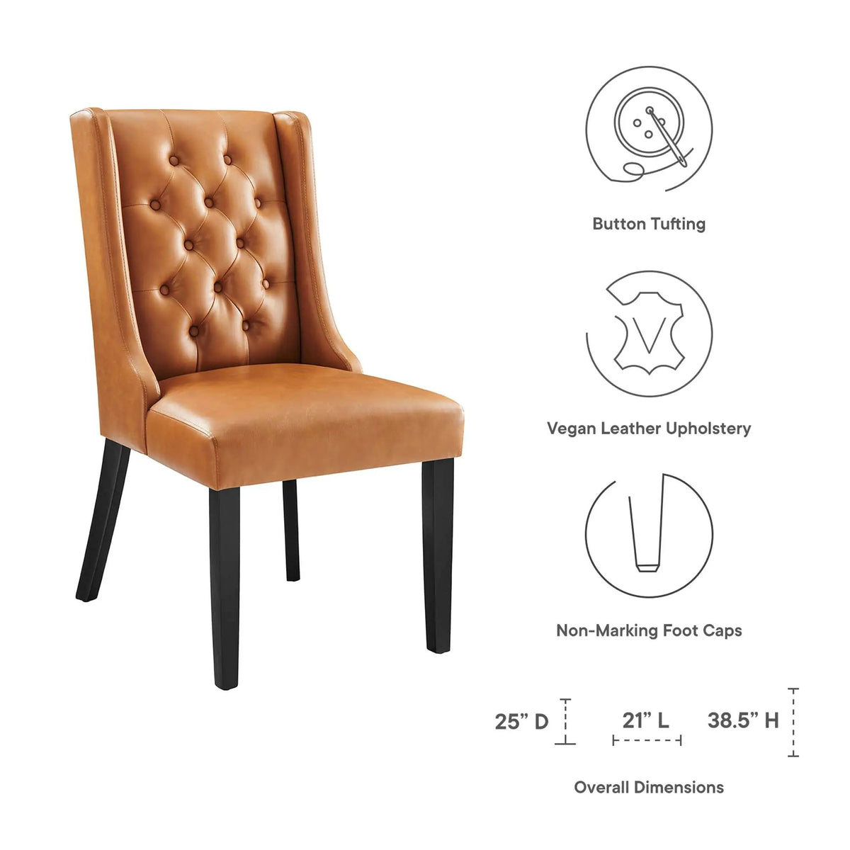 Baronet Button Tufted Vegan Leather Dining Chair by Modway by HouseOfZazla