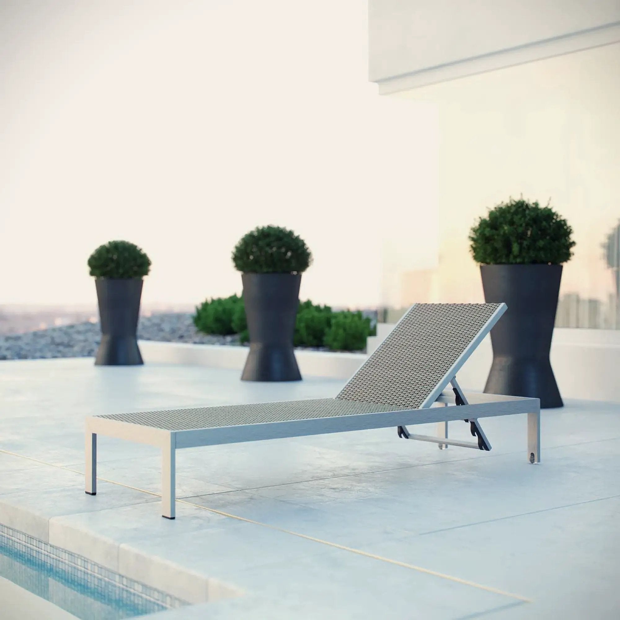 Shore Outdoor Patio Aluminum Rattan Chaise by Modway by HouseOfZazla