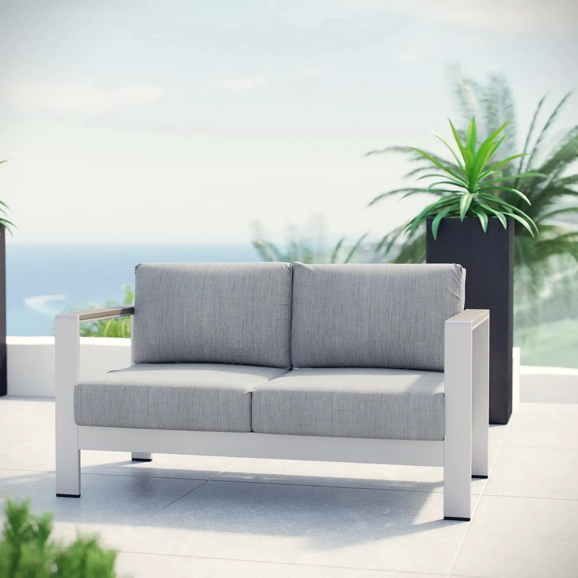 Shore Outdoor Patio Aluminum Loveseat by Modway by HouseOfZazla