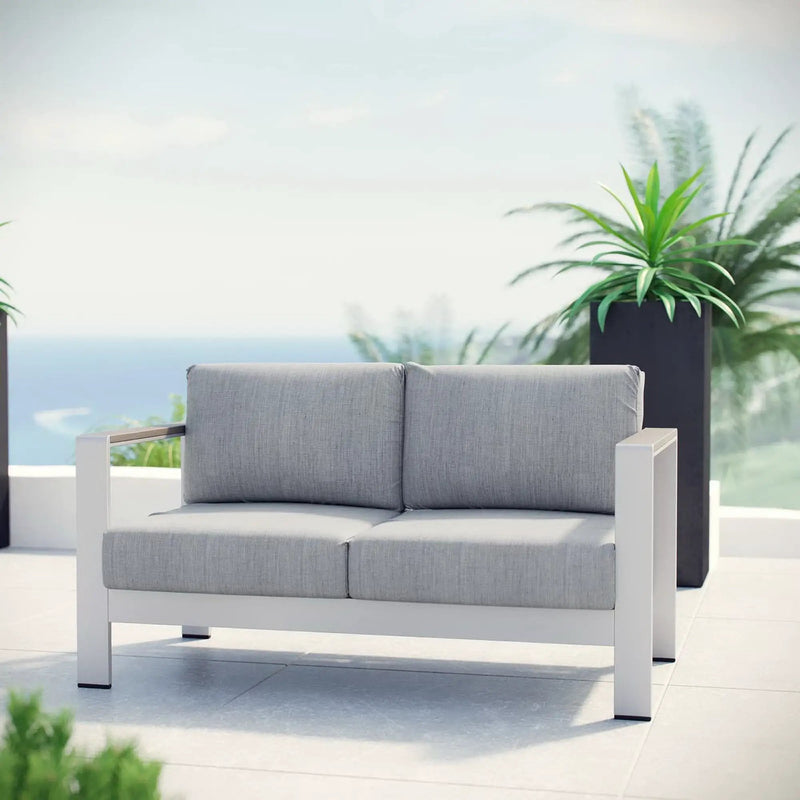 Shore Outdoor Patio Aluminum Loveseat by Modway by HouseOfZazla
