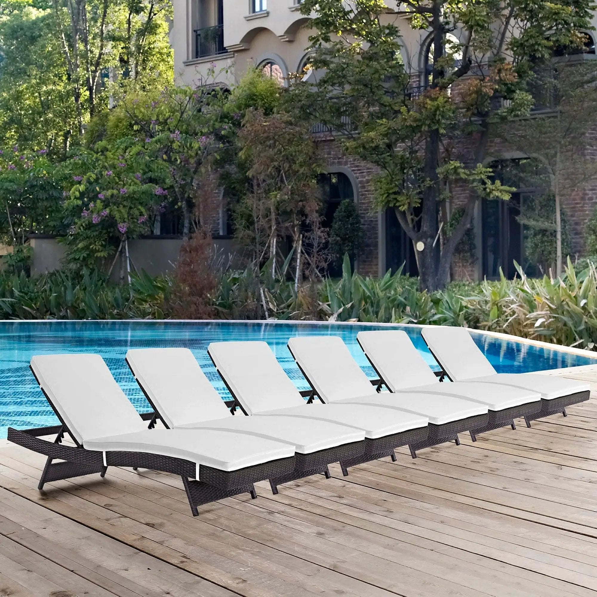 Convene Outdoor Patio Chaise Set of 6 by Modway by HouseOfZazla