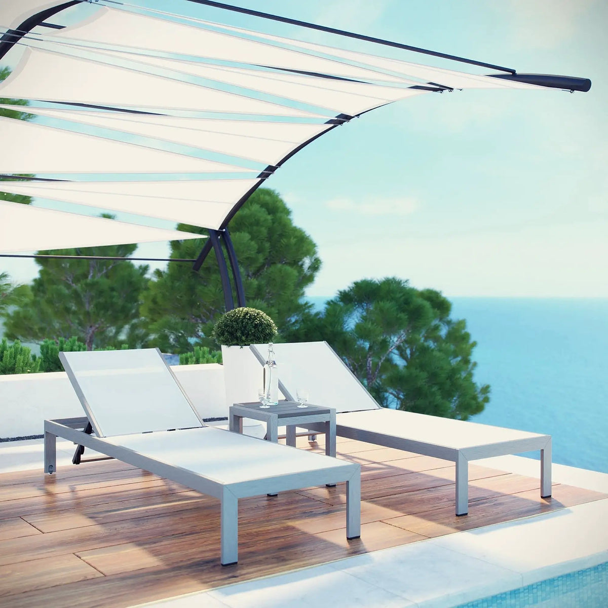 Shore 3 Piece Outdoor Patio Aluminum Set by Modway by HouseOfZazla