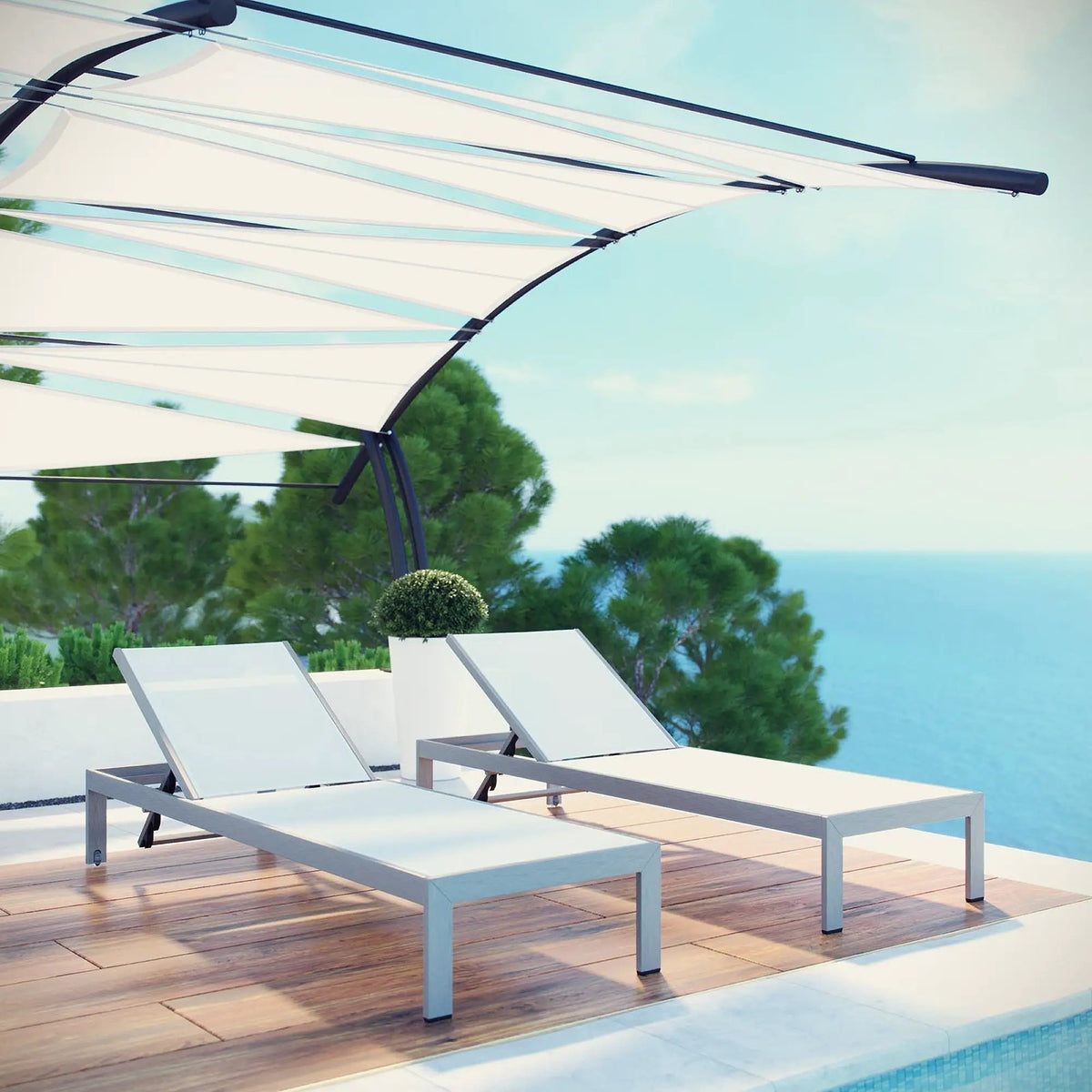 Shore Outdoor Patio Aluminum Chaise Set of 2 by Modway by HouseOfZazla