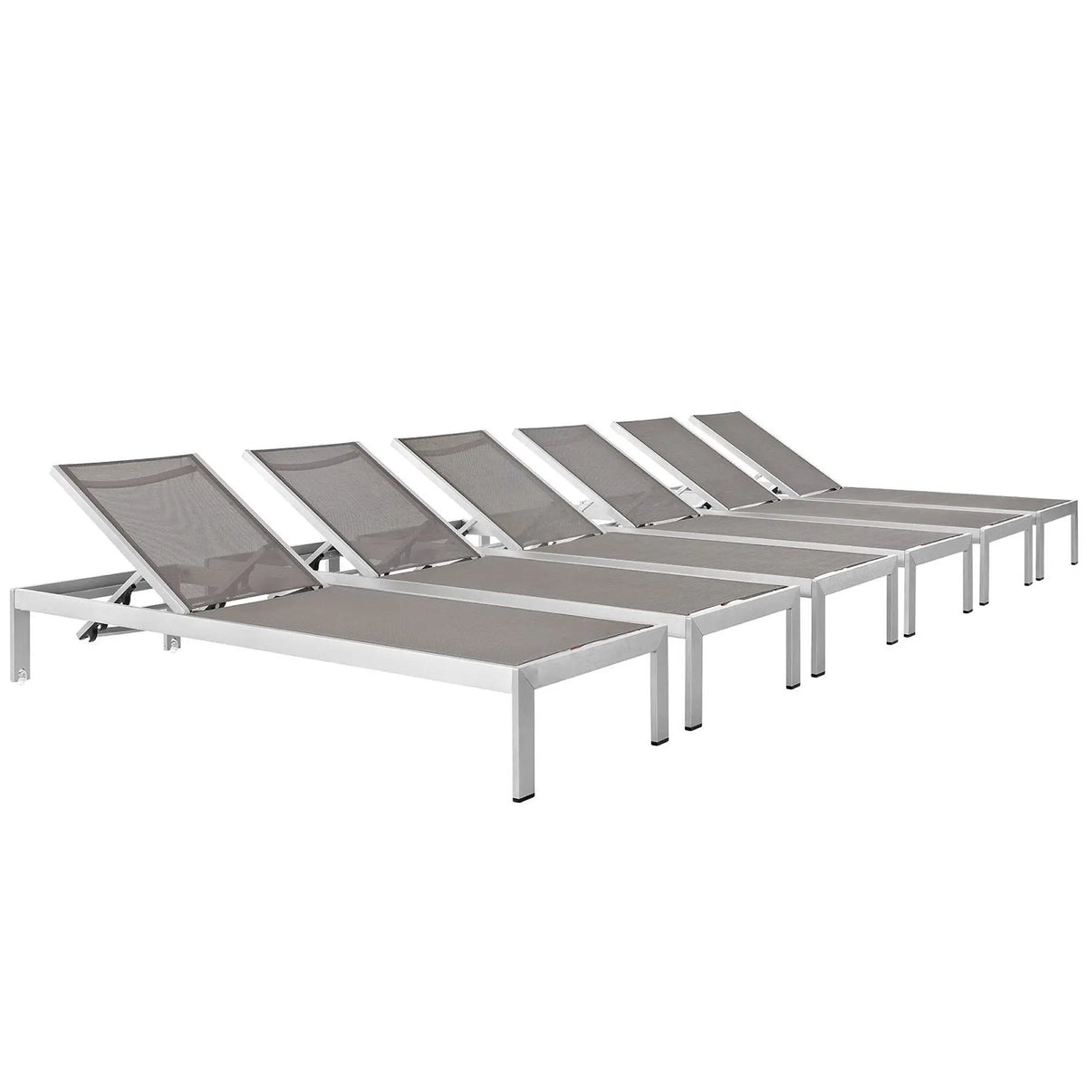 Shore Outdoor Patio Aluminum Chaise Set of 6 by Modway by HouseOfZazla