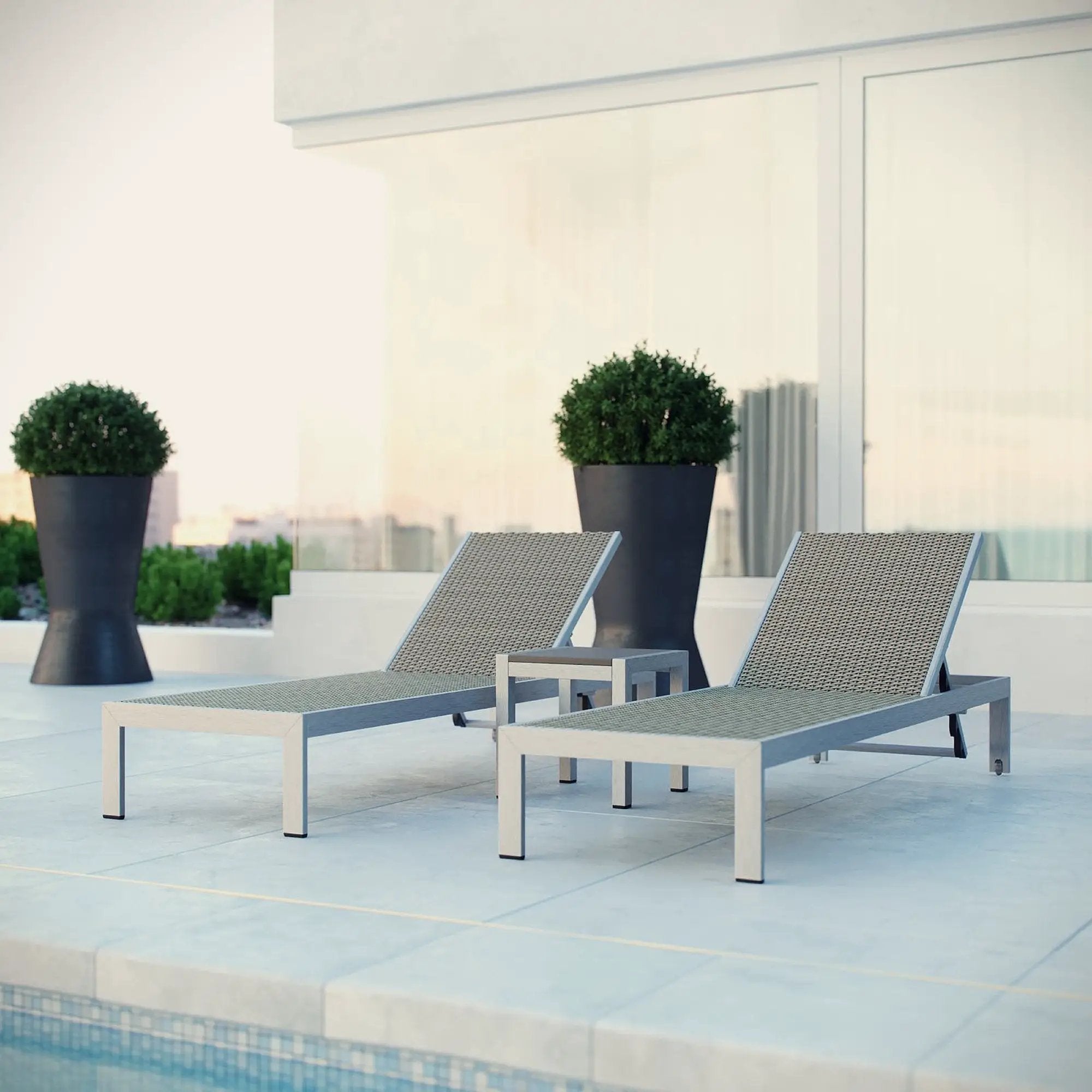 Shore 3 Piece Outdoor Patio Aluminum Set by Modway by HouseOfZazla