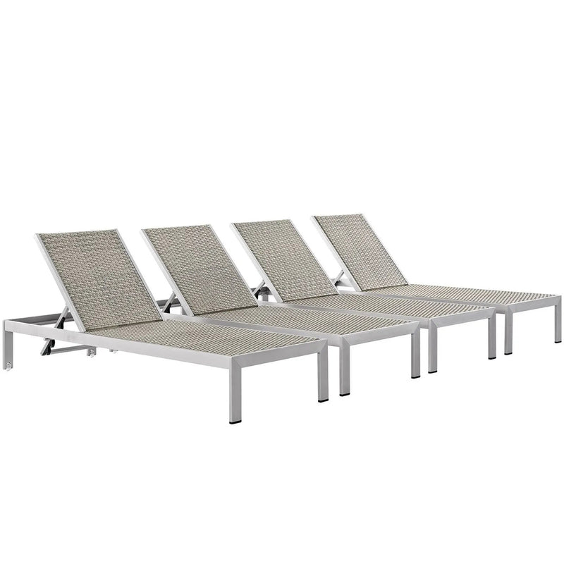 Shore Outdoor Patio Aluminum Chaise Set of 4 by Modway by HouseOfZazla