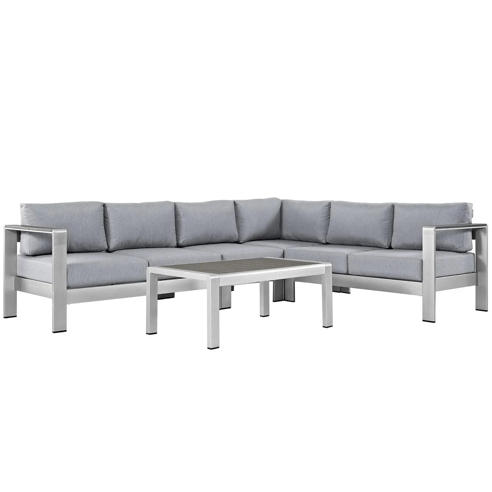 Shore 5 Piece Outdoor Patio Aluminum Sectional Sofa Set by Modway by HouseOfZazla