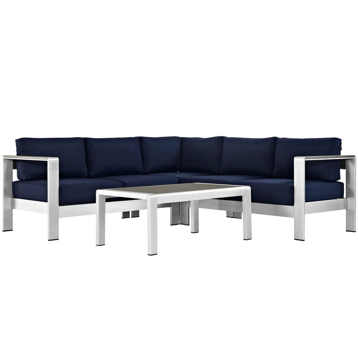 Shore 4 Piece Outdoor Patio Aluminum Sectional Sofa Set by Modway by HouseOfZazla