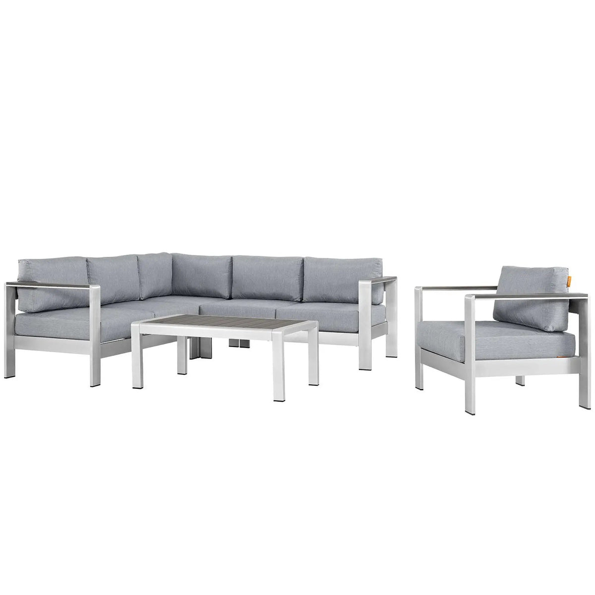 Shore 5 Piece Outdoor Patio Aluminum Sectional Sofa Set by Modway by HouseOfZazla