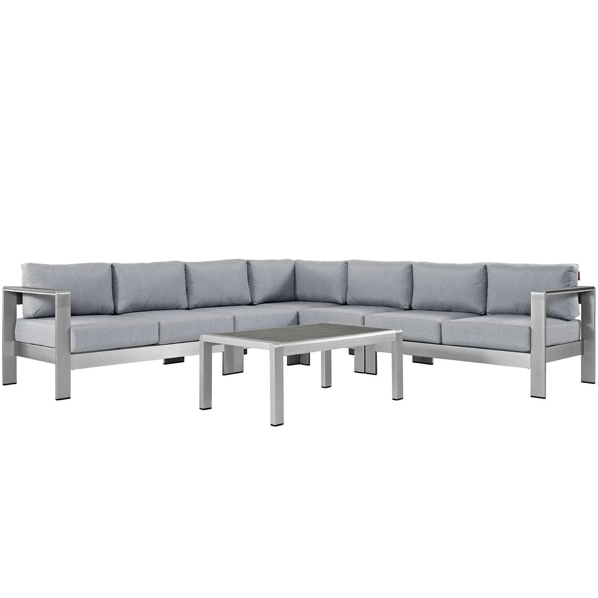 Shore 6 Piece Outdoor Patio Aluminum Sectional Sofa Set by Modway by HouseOfZazla