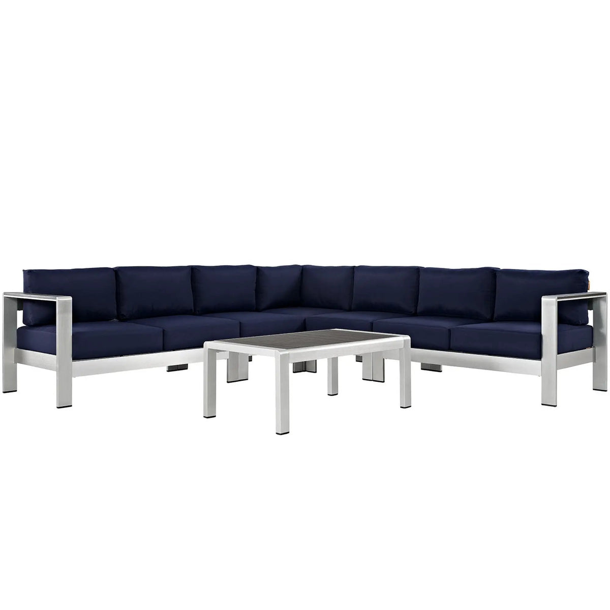 Shore 6 Piece Outdoor Patio Aluminum Sectional Sofa Set by Modway by HouseOfZazla