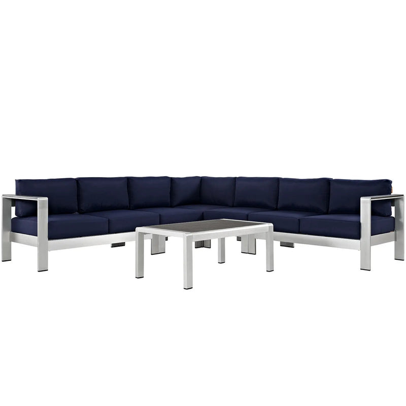 Shore 6 Piece Outdoor Patio Aluminum Sectional Sofa Set by Modway by HouseOfZazla