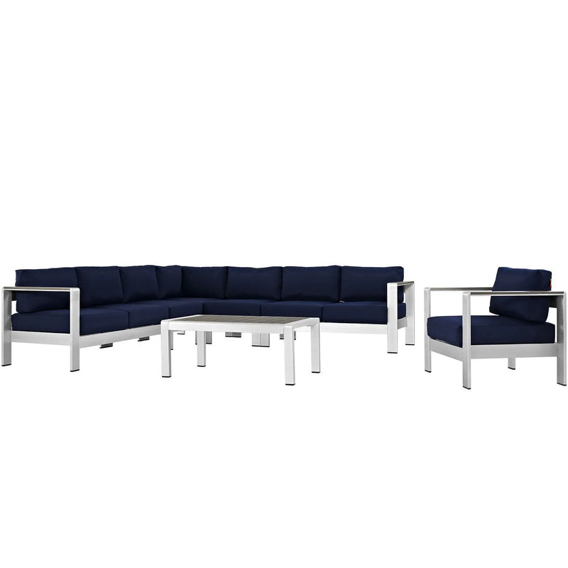 Shore 7-Piece Outdoor Patio Aluminum Sectional Sofa Set by Modway by HouseOfZazla