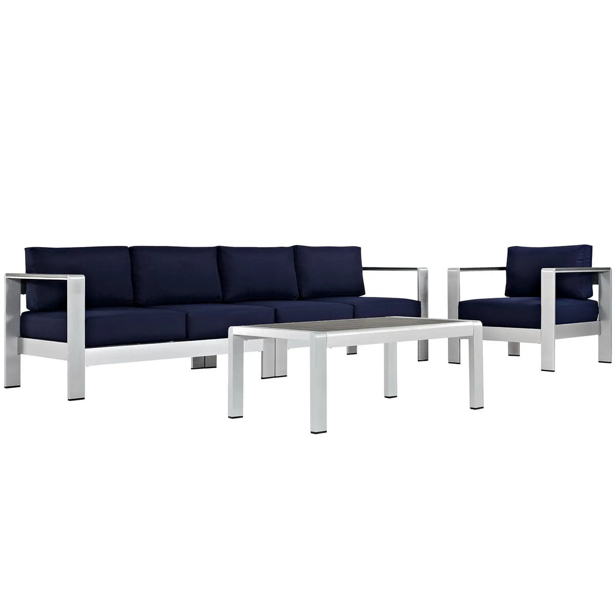 Shore 4 Piece Outdoor Patio Aluminum Sectional Sofa Set by Modway by HouseOfZazla