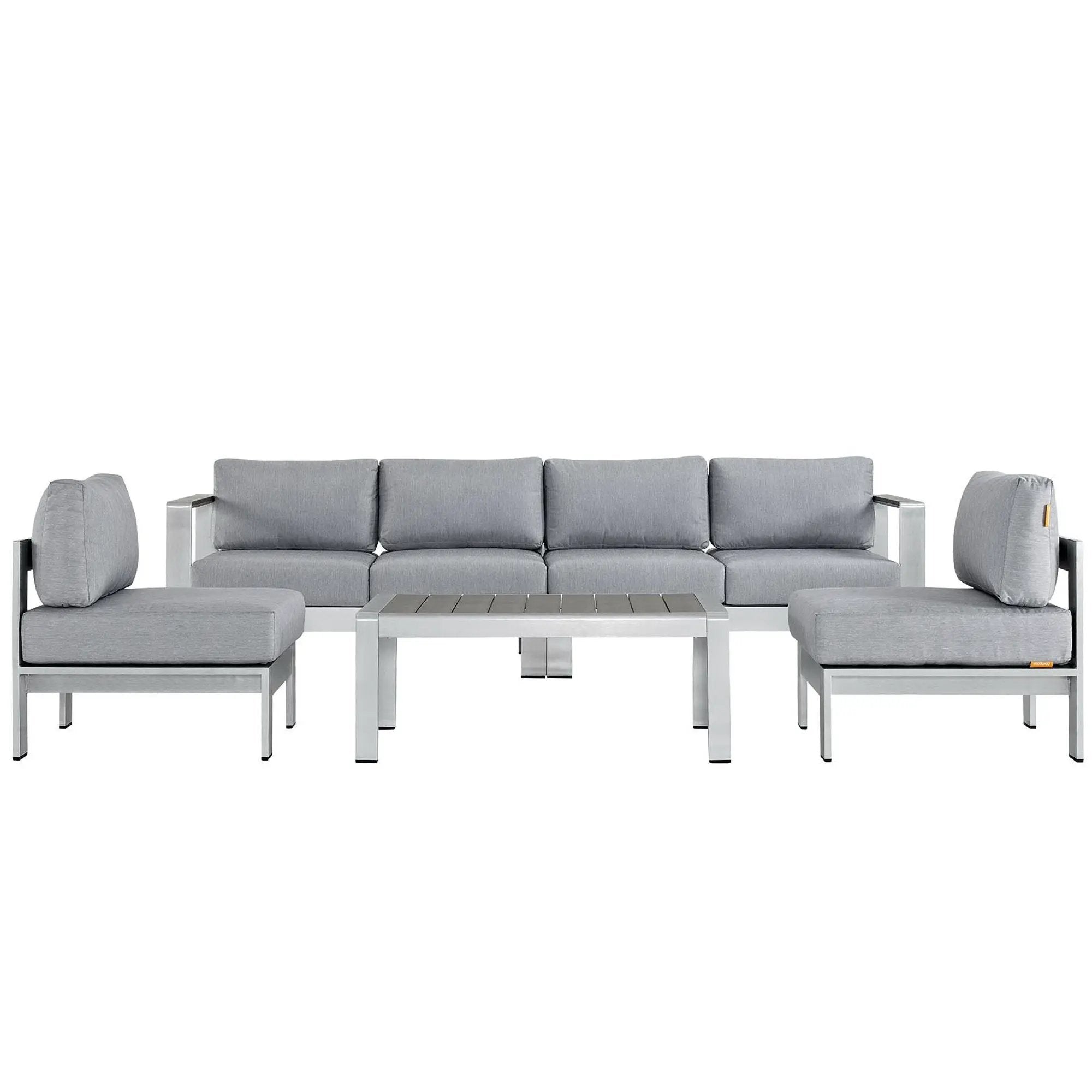 Shore 5 Piece Outdoor Patio Aluminum Sectional Sofa Set by Modway by HouseOfZazla