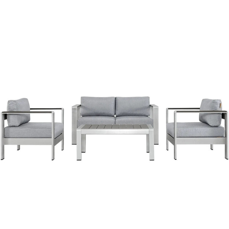 Shore 4 Piece Outdoor Patio Aluminum Sectional Sofa Set by Modway by HouseOfZazla