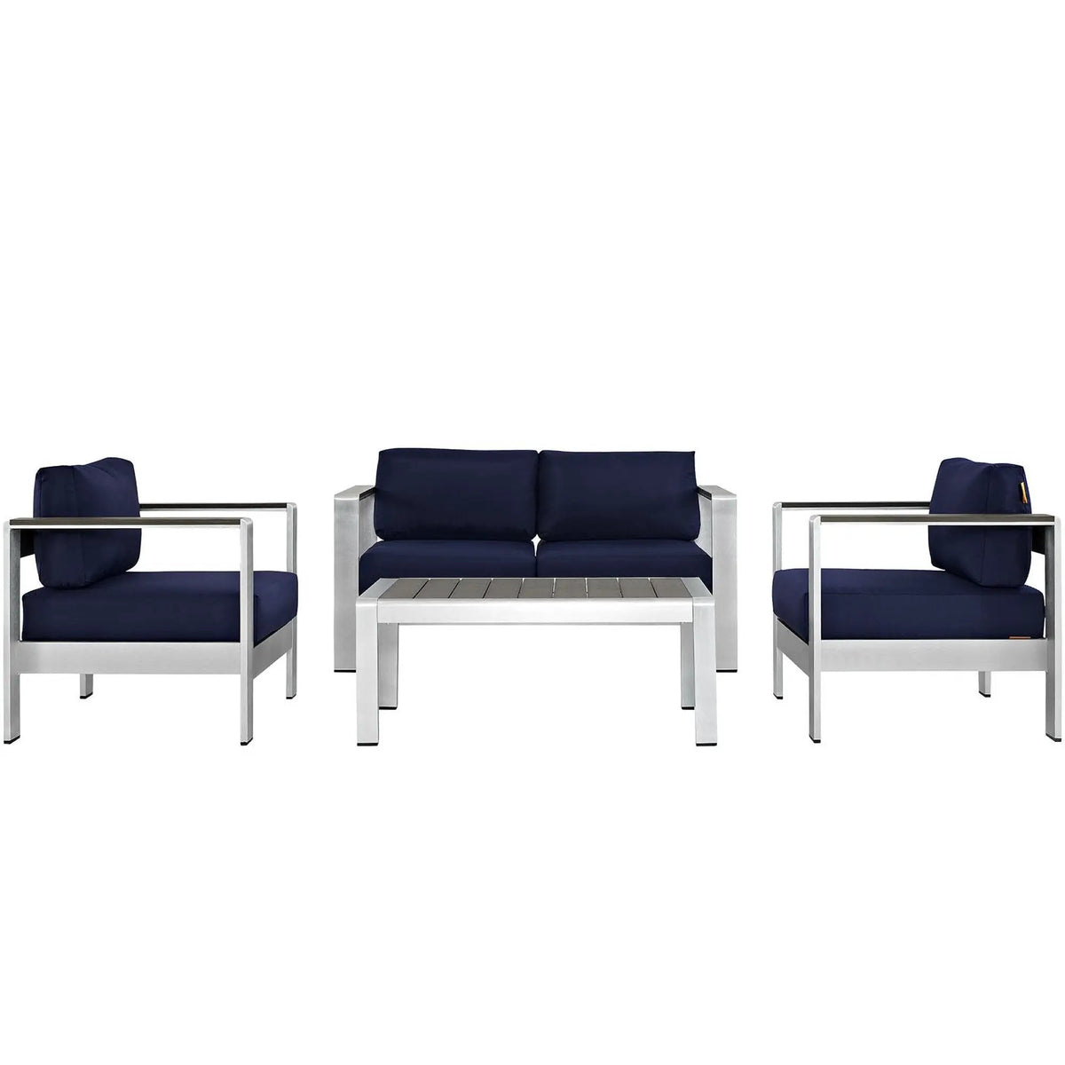 Shore 4 Piece Outdoor Patio Aluminum Sectional Sofa Set by Modway by HouseOfZazla
