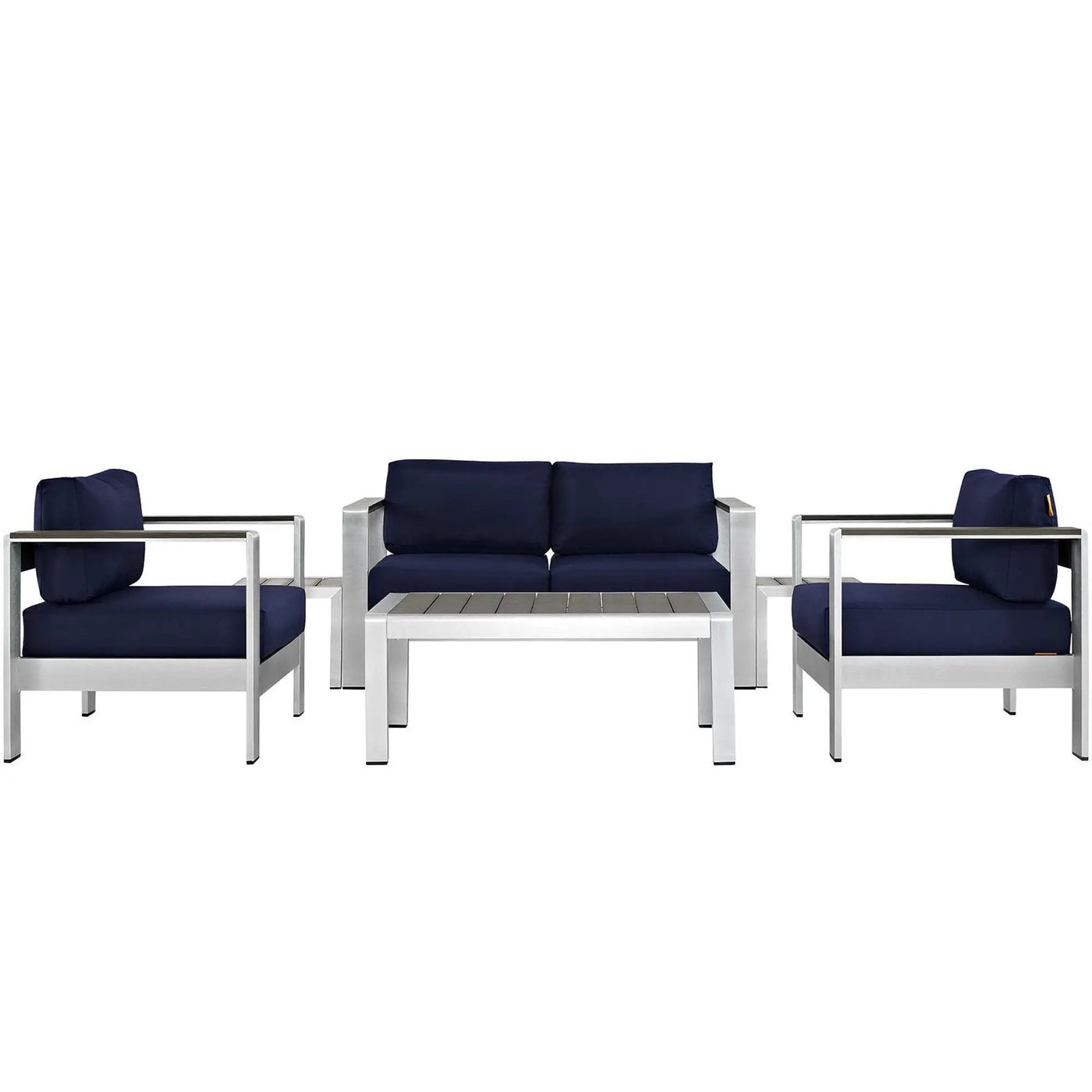 Shore 6 Piece Outdoor Patio Aluminum Sectional Sofa Set by HouseOfZazla
