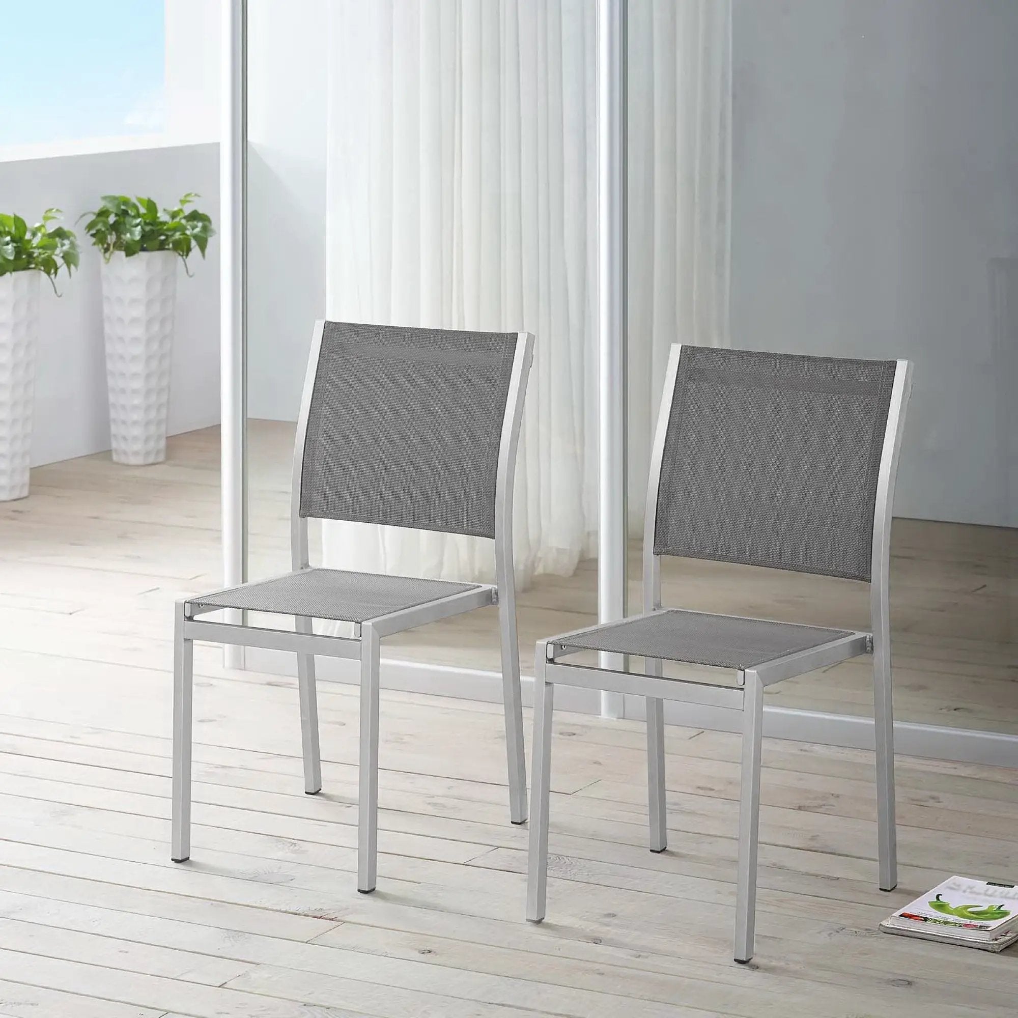 Shore Outdoor Patio Aluminum Side Chair Set of 2 by Modway by HouseOfZazla