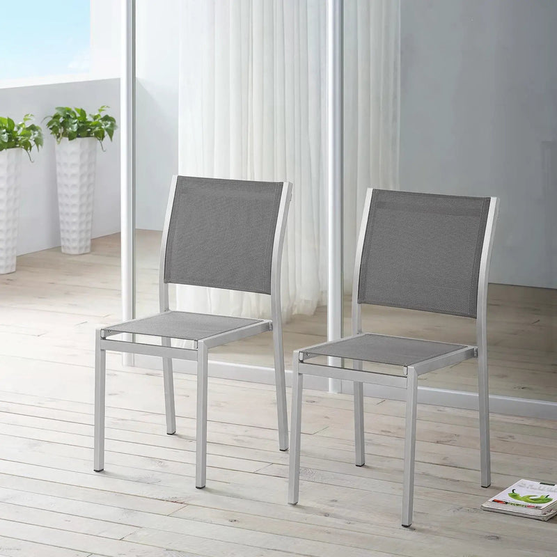Shore Outdoor Patio Aluminum Side Chair Set of 2 by Modway by HouseOfZazla