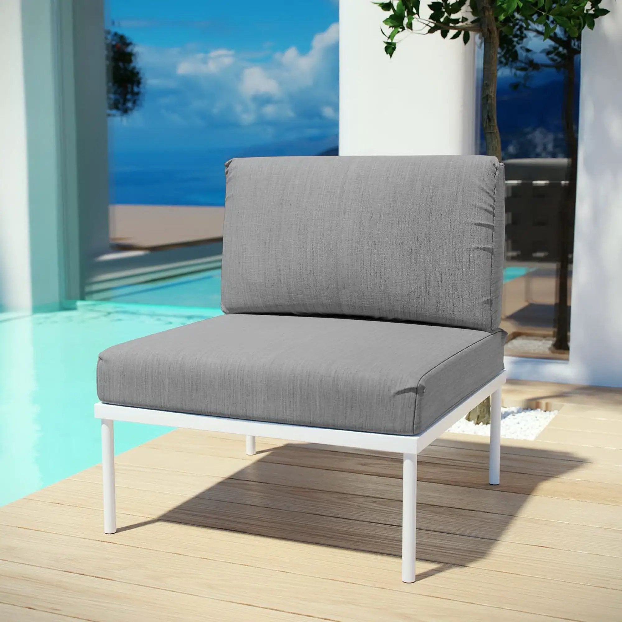 Harmony Armless Outdoor Patio Aluminum Chair by Modway by HouseOfZazla