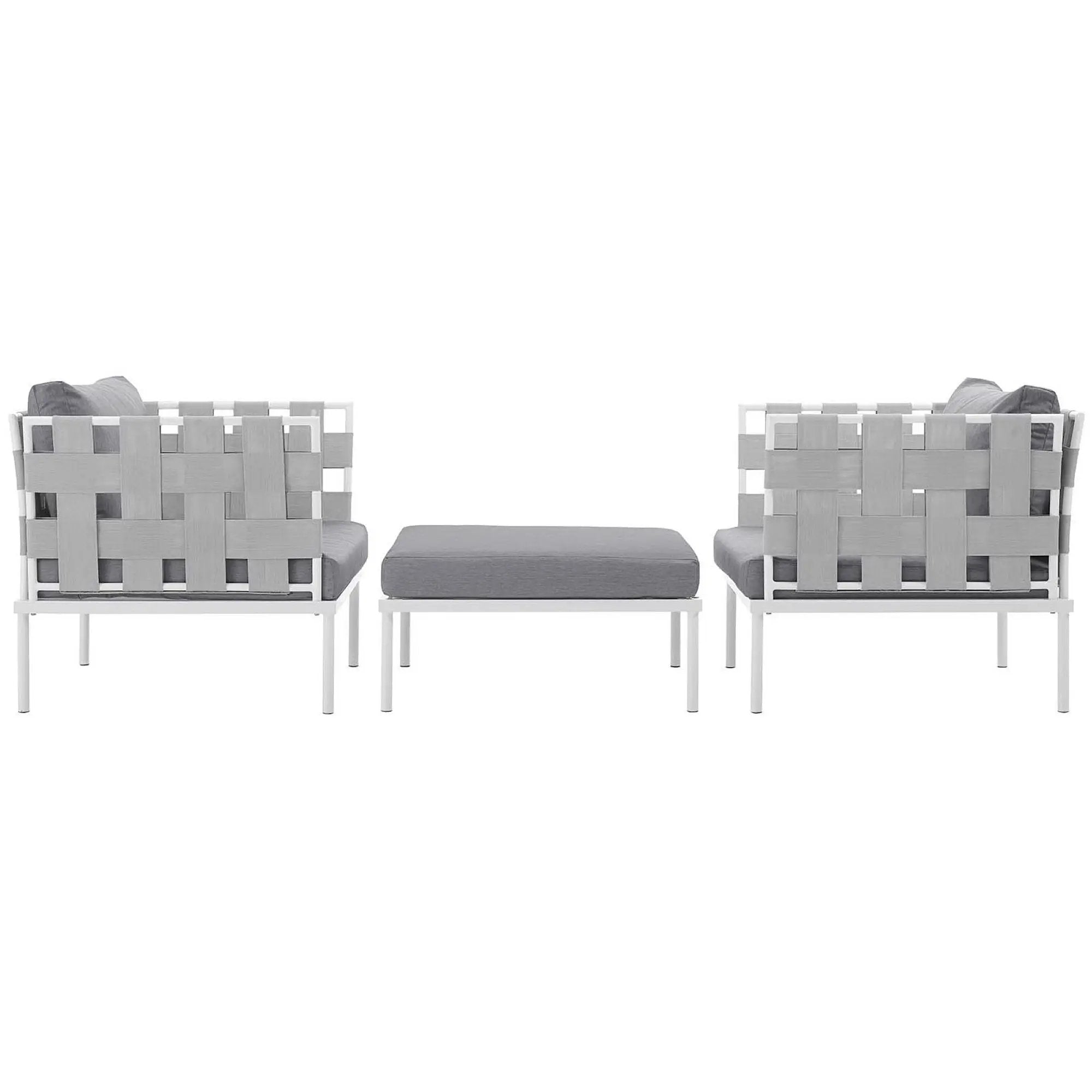 Harmony 3-Piece Outdoor Patio Aluminum Sectional Sofa Set by Modway by HouseOfZazla