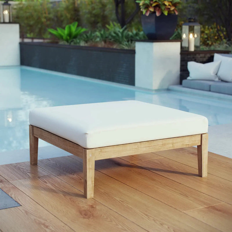Bayport Outdoor Patio Teak Ottoman by Modway by HouseOfZazla