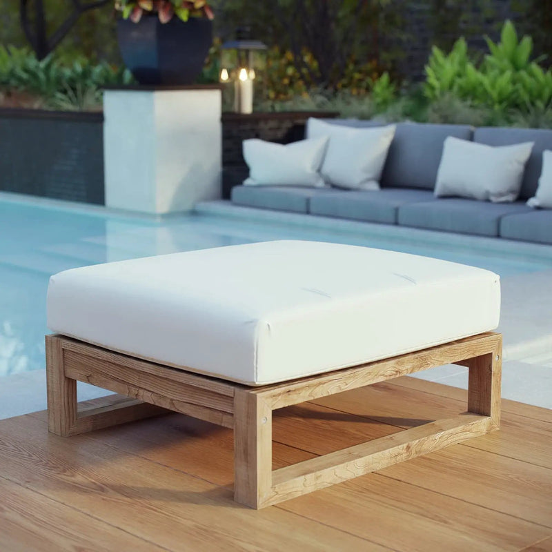 Upland Outdoor Patio Teak Ottoman by Modway by HouseOfZazla