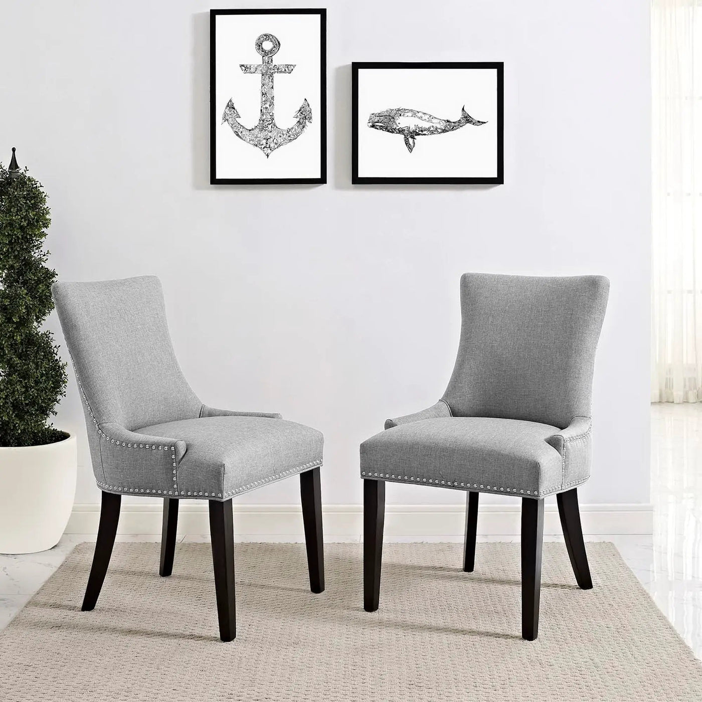 Marquis Fabric Dining Side Chair Set of 2 by Modway by HouseOfZazla