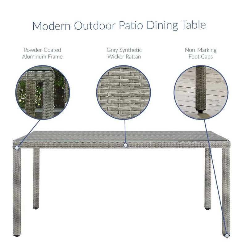 Aura 68" Outdoor Patio Wicker Rattan Dining Table by Modway by HouseOfZazla