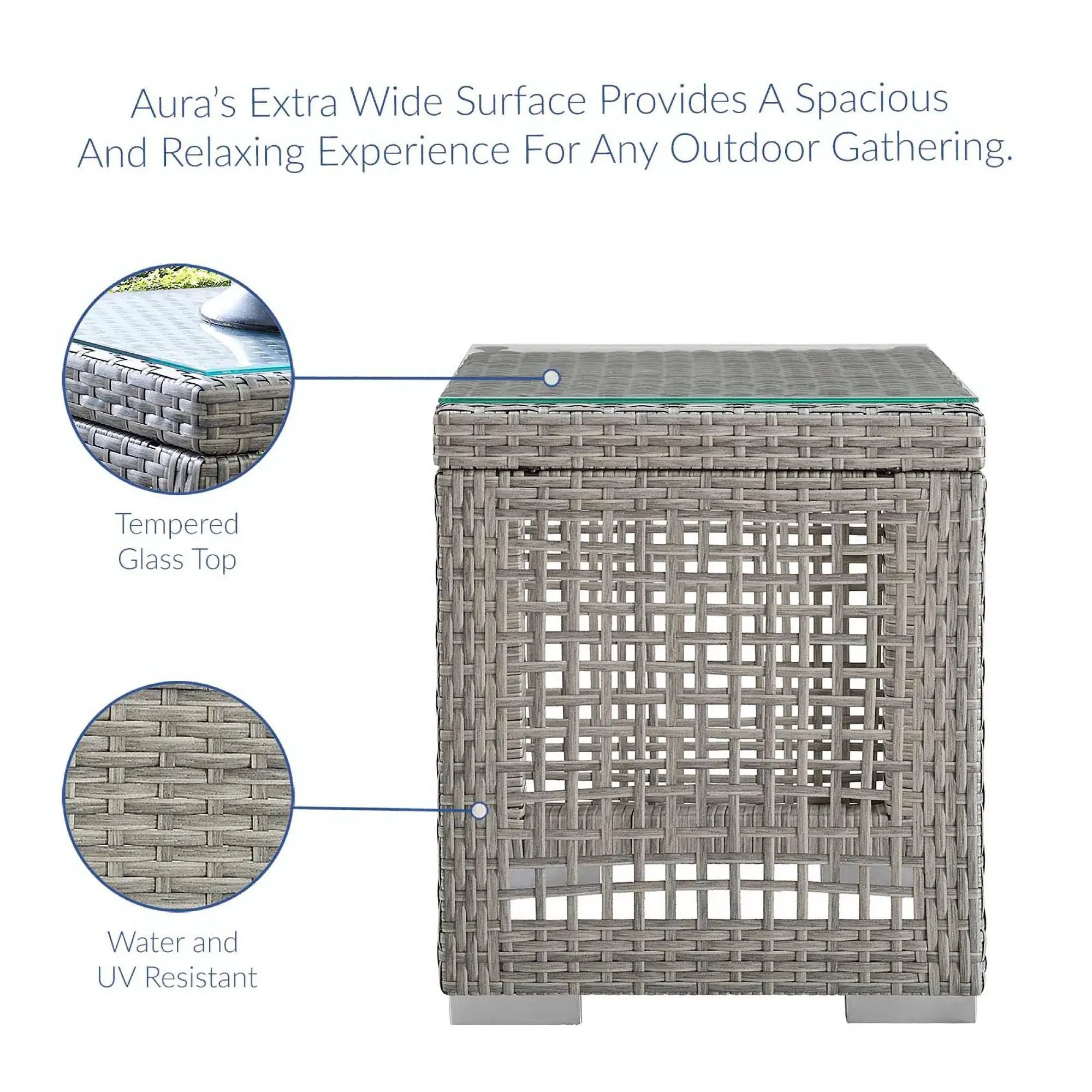 Aura Outdoor Patio Wicker Rattan Side Table by Modway by HouseOfZazla