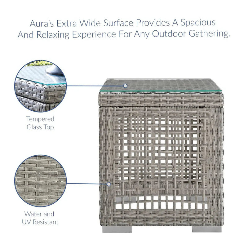 Aura Outdoor Patio Wicker Rattan Side Table by Modway by HouseOfZazla