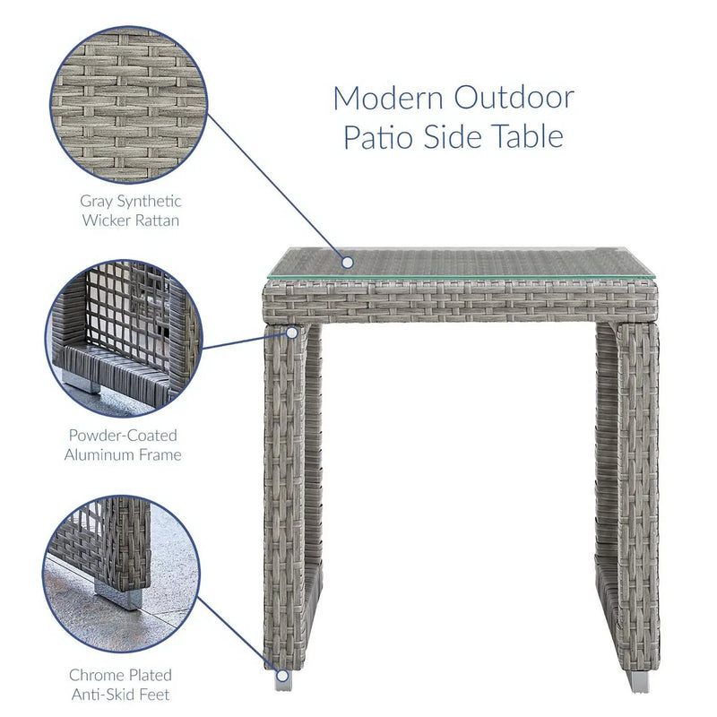 Aura Outdoor Patio Wicker Rattan Side Table by Modway by HouseOfZazla