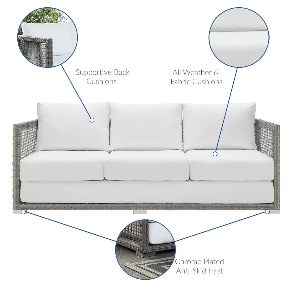 Aura Outdoor Patio Wicker Rattan Sofa by HouseOfZazla