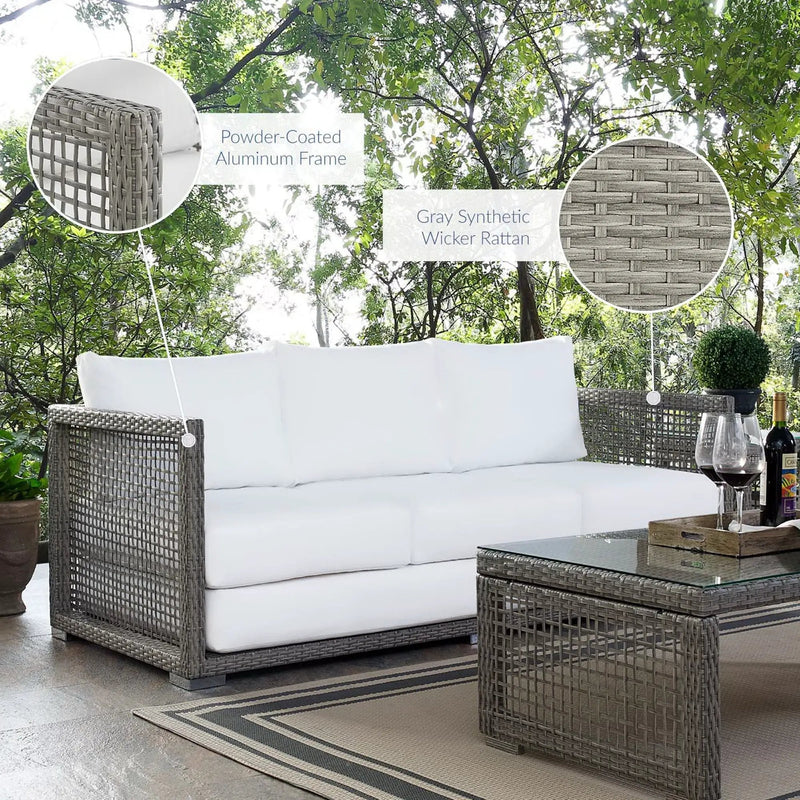 Aura Outdoor Patio Wicker Rattan Sofa by HouseOfZazla