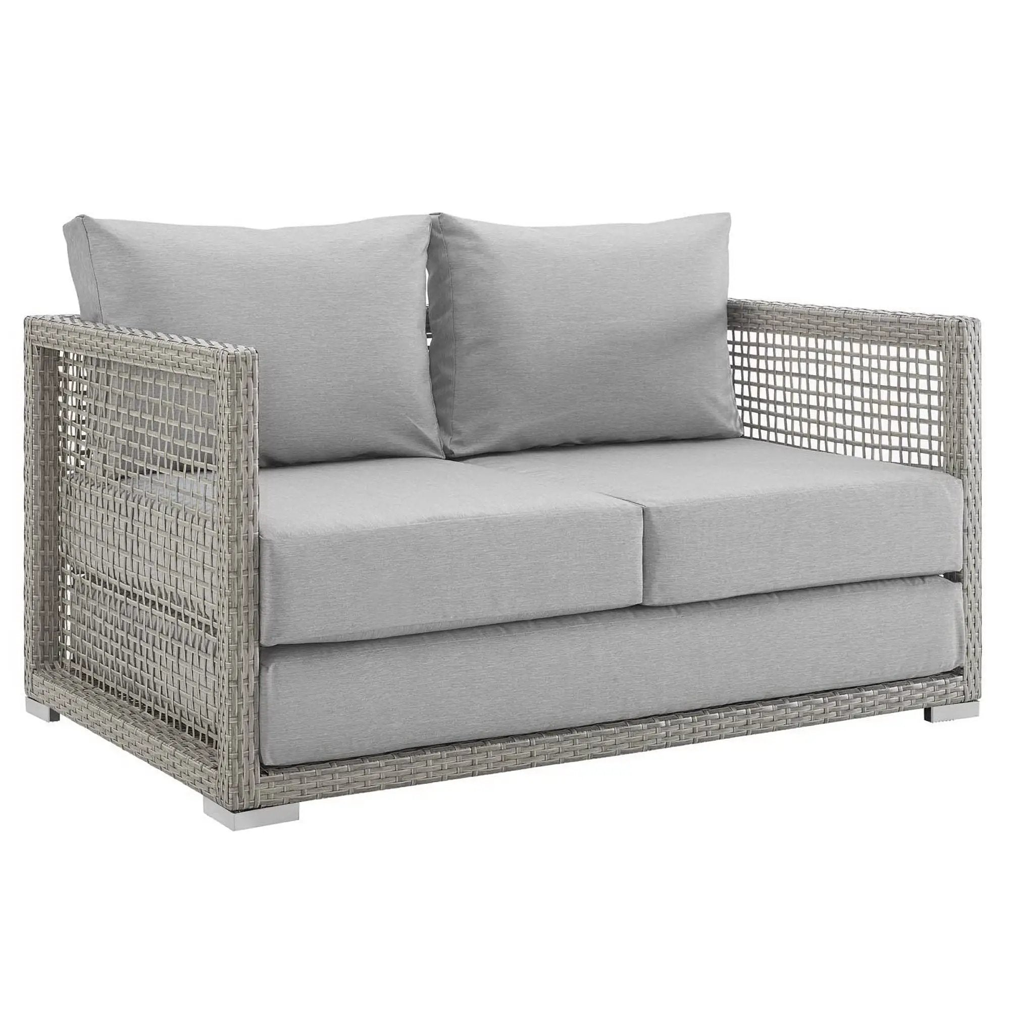 Aura Outdoor Patio Wicker Rattan Loveseat by Modway by HouseOfZazla