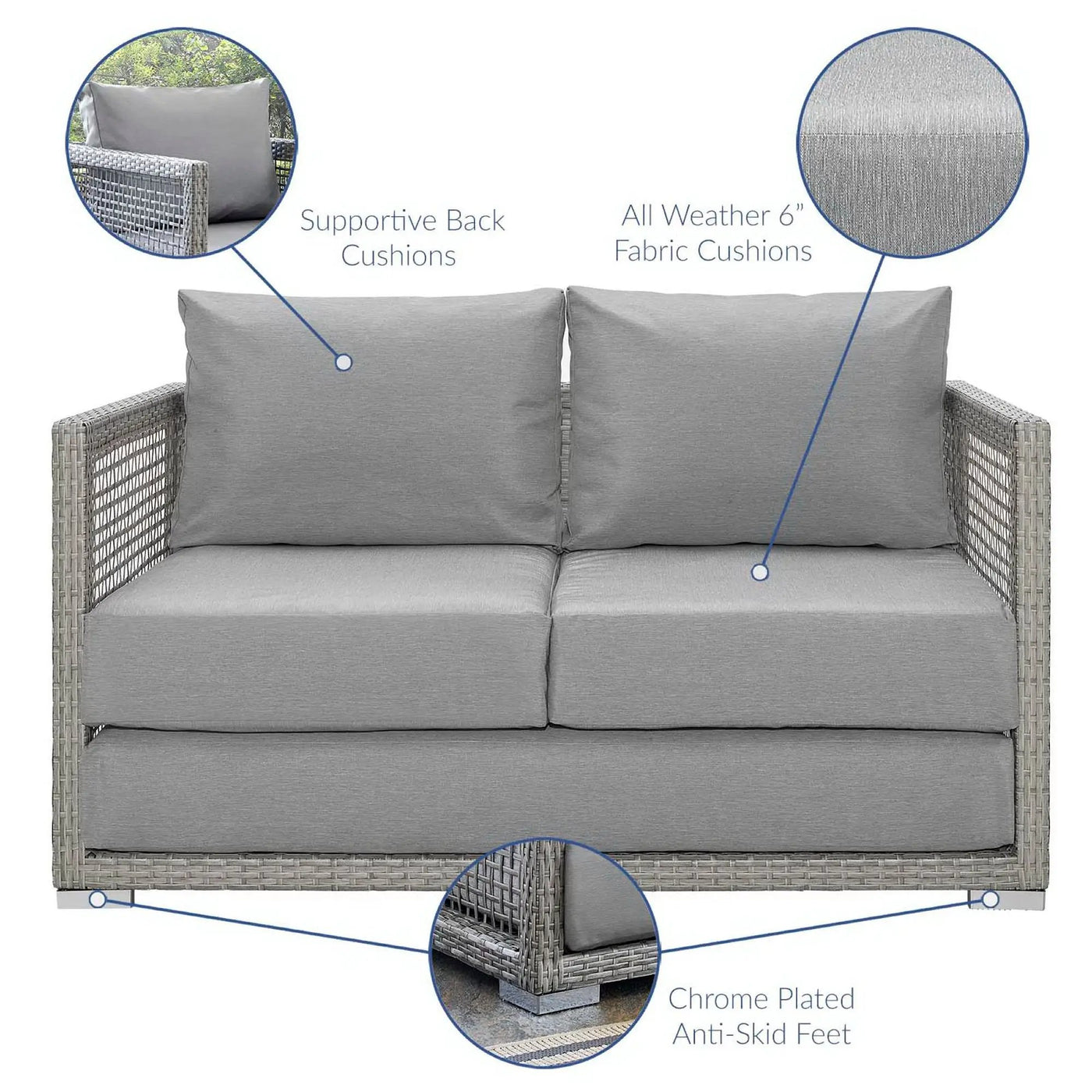 Aura Outdoor Patio Wicker Rattan Loveseat by Modway by HouseOfZazla