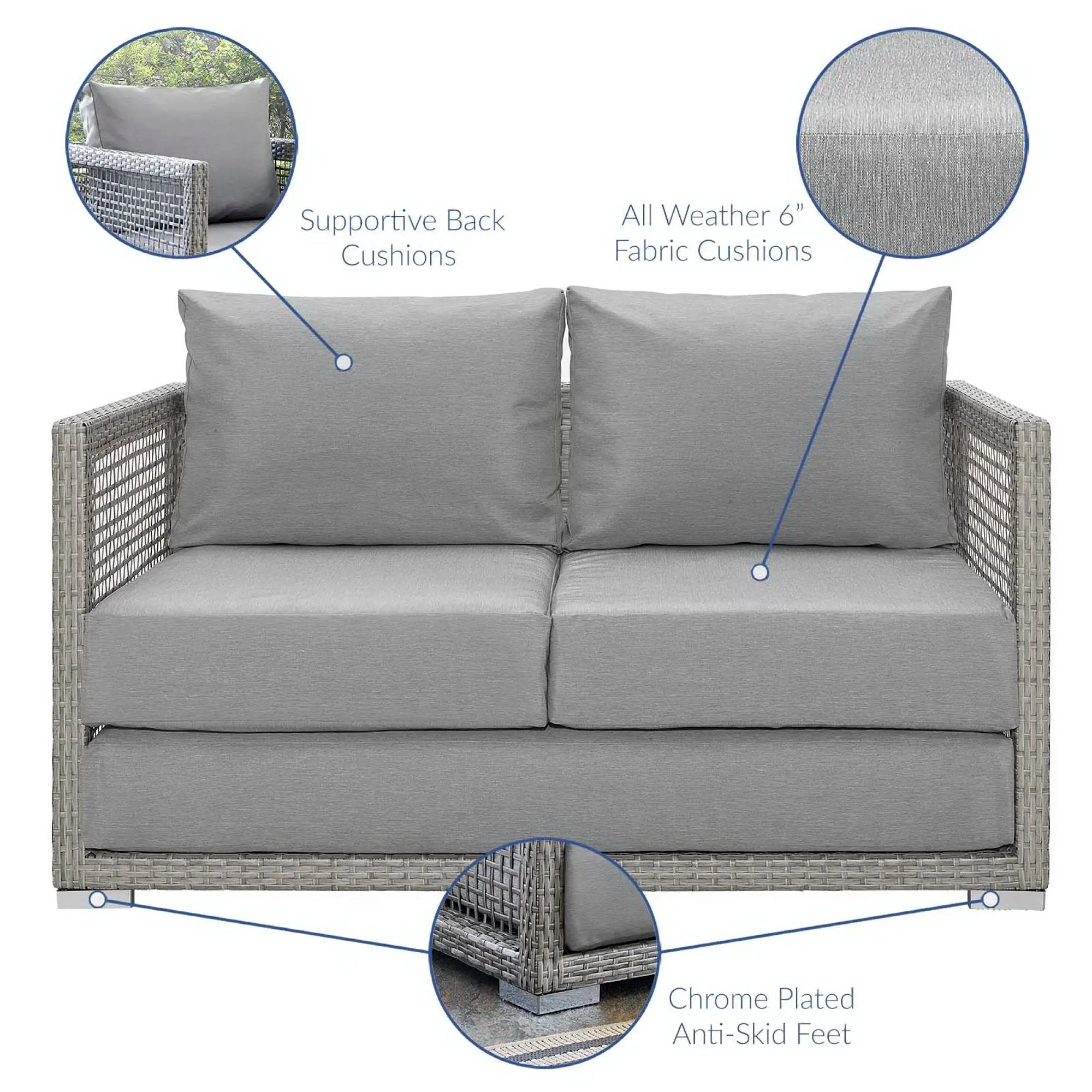 Aura Outdoor Patio Wicker Rattan Loveseat by Modway by HouseOfZazla