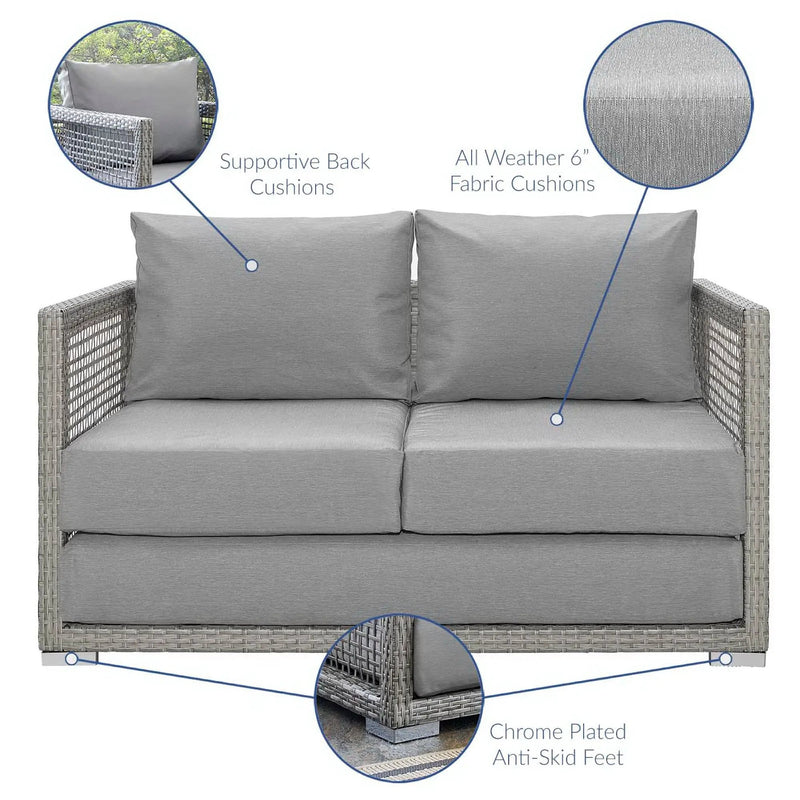 Aura Outdoor Patio Wicker Rattan Loveseat by Modway by HouseOfZazla