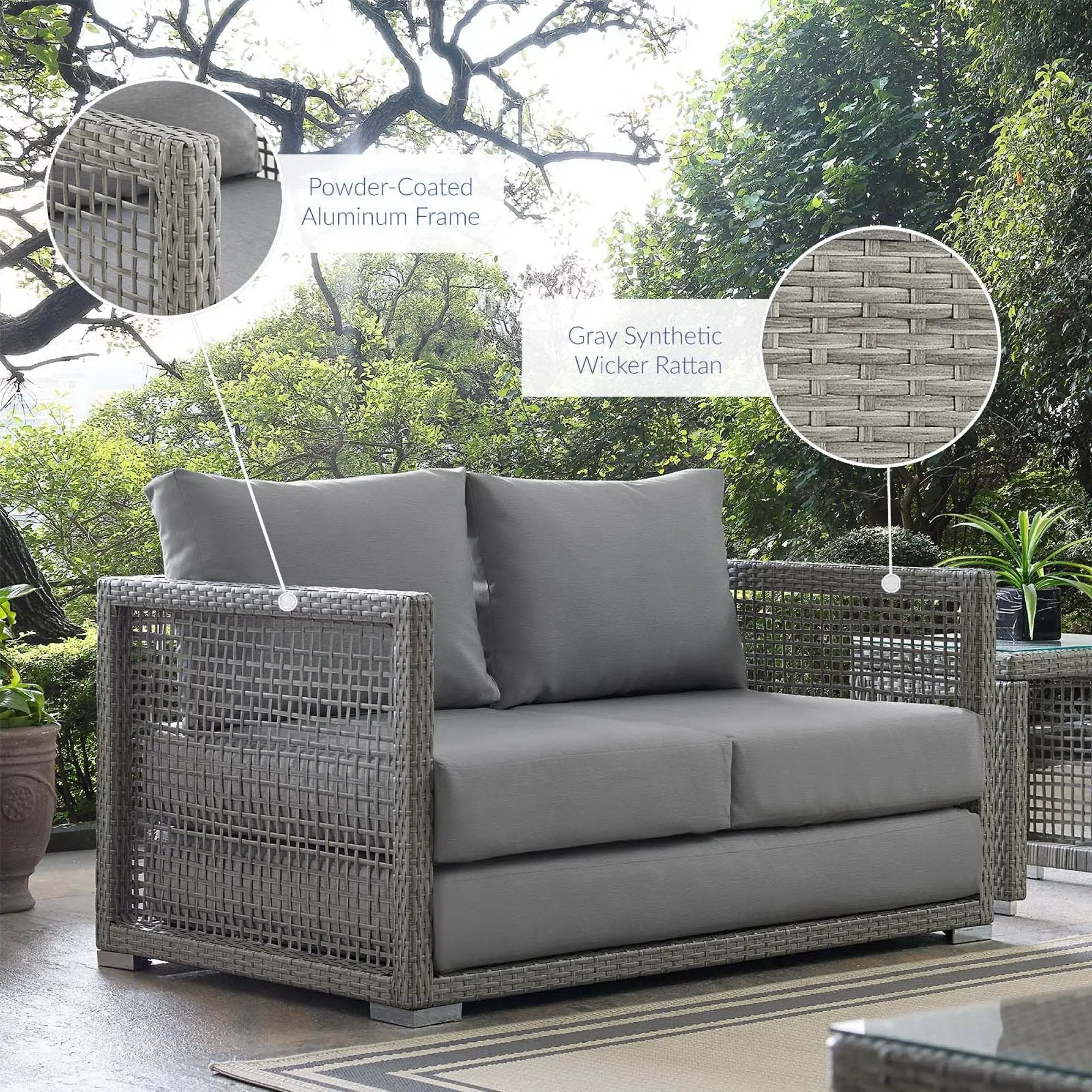 Aura Outdoor Patio Wicker Rattan Loveseat by Modway by HouseOfZazla