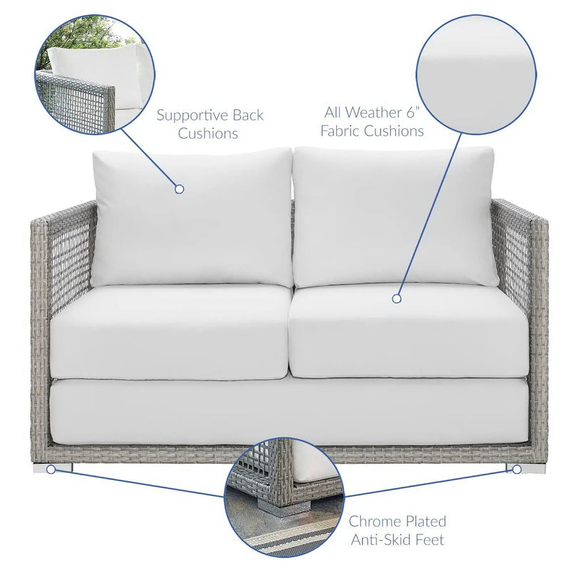 Aura Outdoor Patio Wicker Rattan Loveseat by Modway by HouseOfZazla
