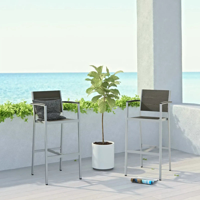 Shore Outdoor Patio Aluminum Bar Stool Set of 2 by Modway by HouseOfZazla