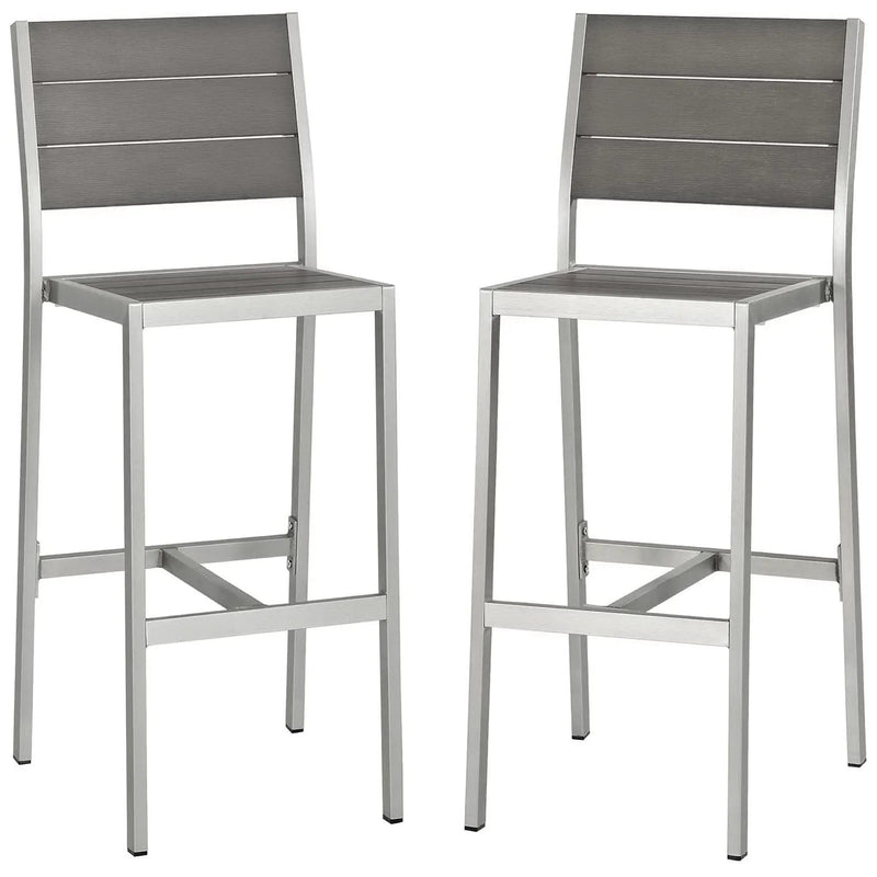 Shore Outdoor Patio Aluminum Armless Bar Stool Set of 2 by Modway by HouseOfZazla