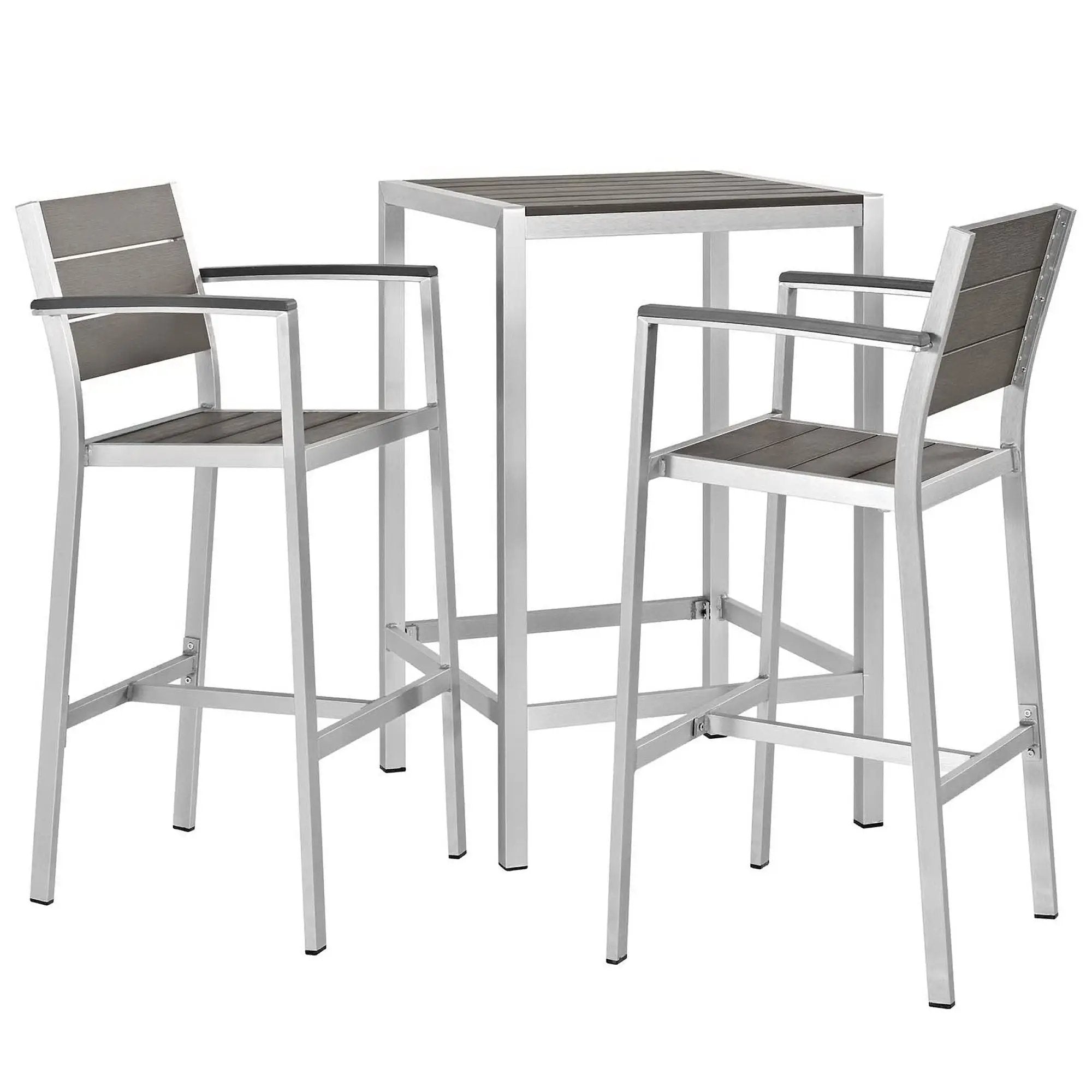 Shore 3 Piece Outdoor Patio Aluminum Pub Set by Modway by HouseOfZazla