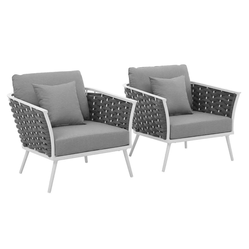 Stance Outdoor Patio Aluminum Armchair Set of 2 by Modway by HouseOfZazla