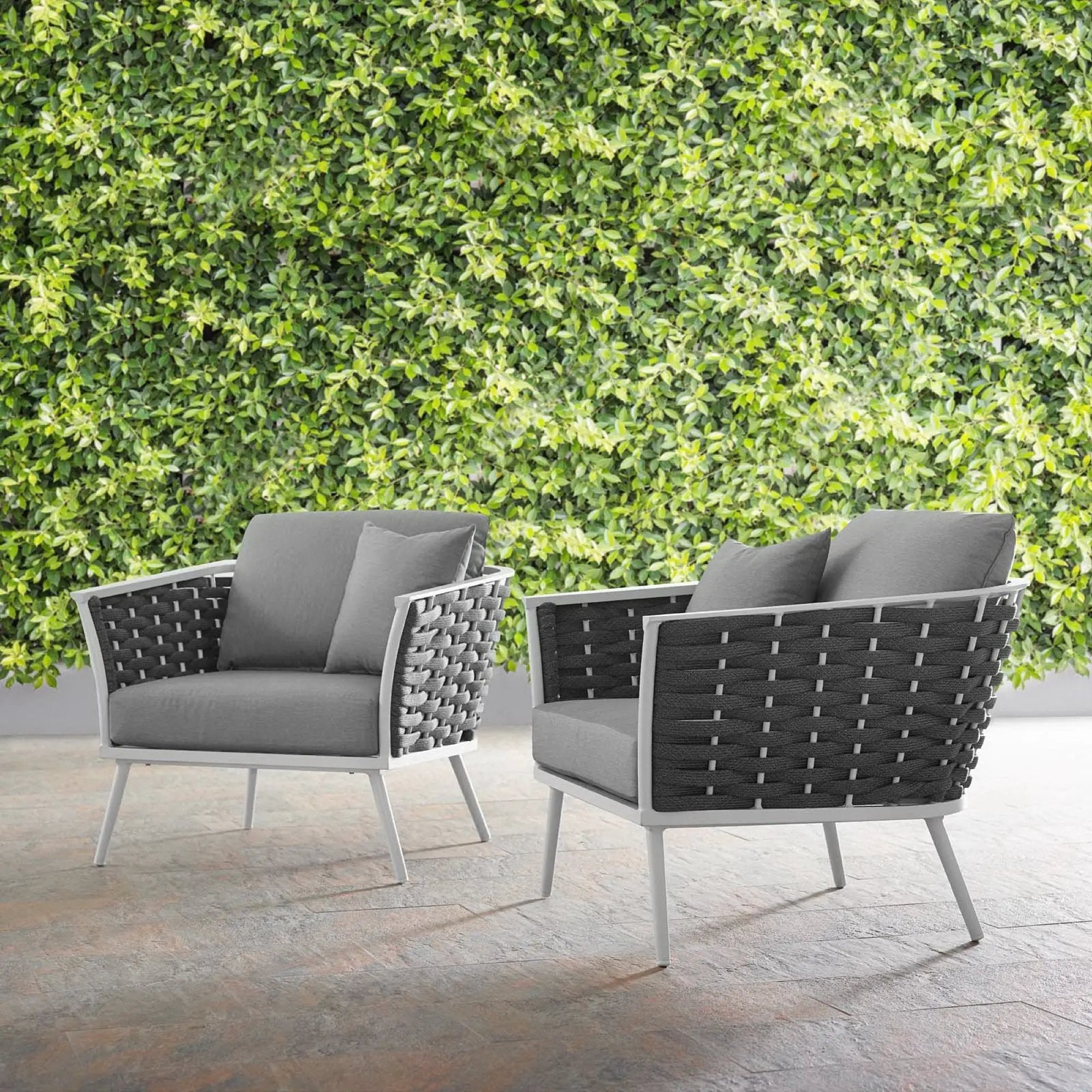 Stance Outdoor Patio Aluminum Armchair Set of 2 by Modway by HouseOfZazla