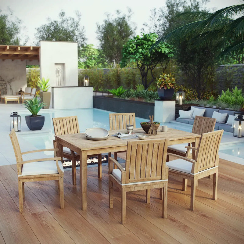 Marina 7 Piece Outdoor Patio Teak Dining Set by Modway by HouseOfZazla