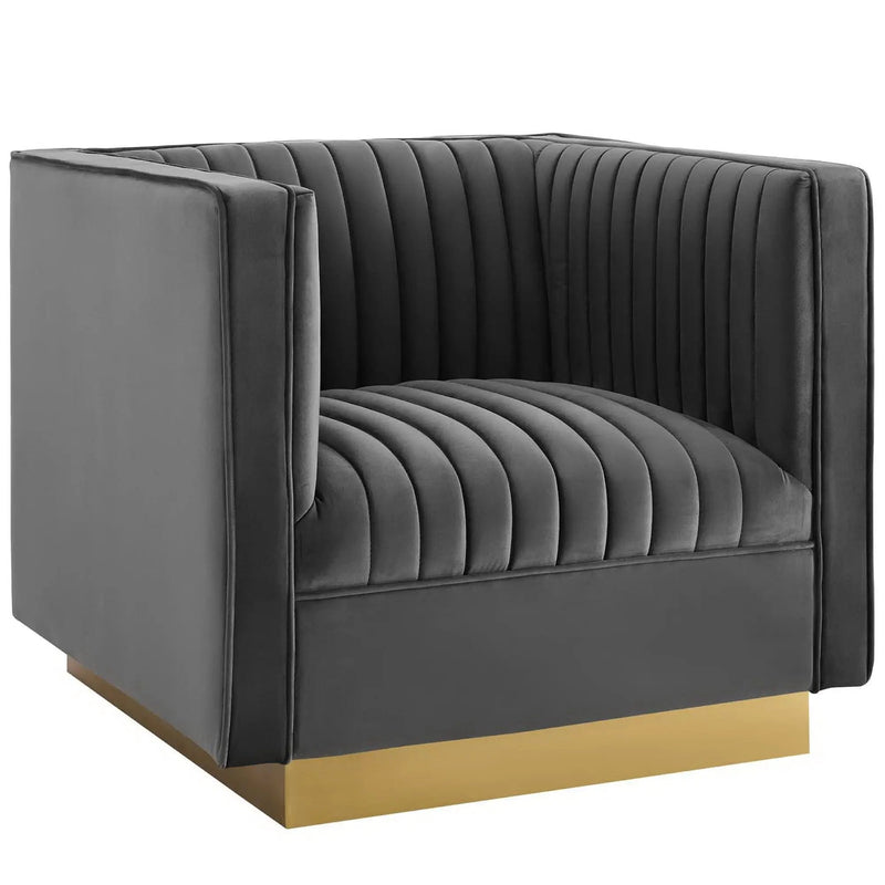 Sanguine Vertical Channel Tufted Accent Performance Velvet Armchair by Modway by HouseOfZazla